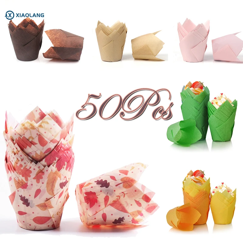 Tulip Cupcake Liners Baking Cupcake Liners Holders Baking Cups Cupcake Wrapper for Party Wedding Birthday Cupcakes Liners