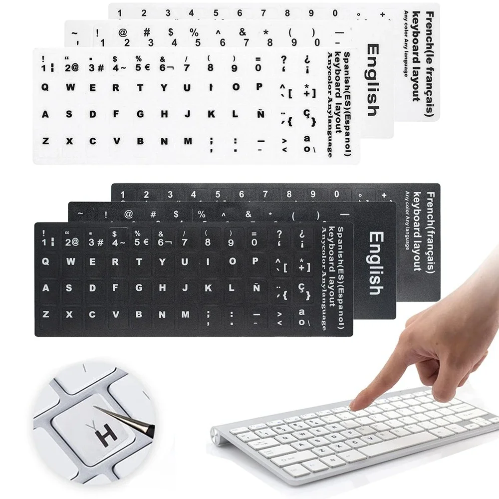 Universal Wear resistant Keyboard Stickers Non slip Alphabet Layout Russian Hebrew Arabic Keyboard Cover for Notebook Laptops