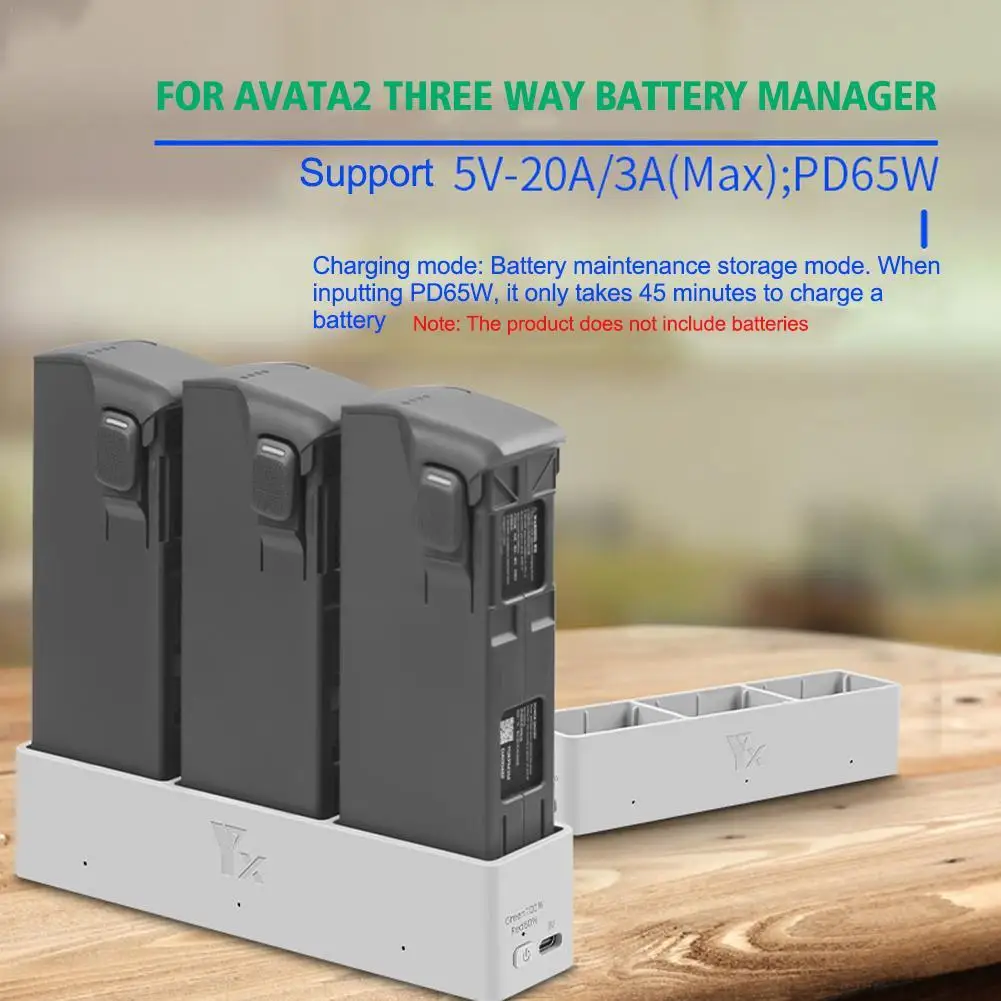 

3-Way Drone Battery Charger Hub For DJI Avata 2 Intelligent Flight Battery Charging Butler Manager For Avata 2 Drone Accessories