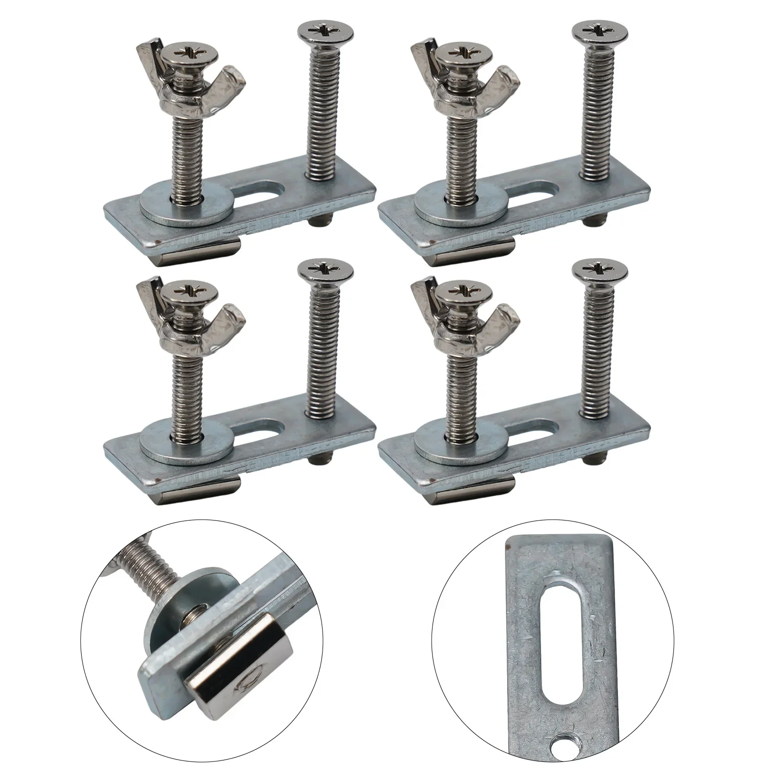 

Power Tools Clamp M6 Metal Plywood Engraving Machine Silver Wear Resistant Hold Down 4 Set CNC Router Brand New