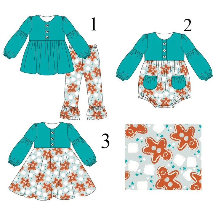 

Christmas boutique children's clothing Christmas long-sleeved suit toddler long-sleeved jumpsuit milk silk wholesale