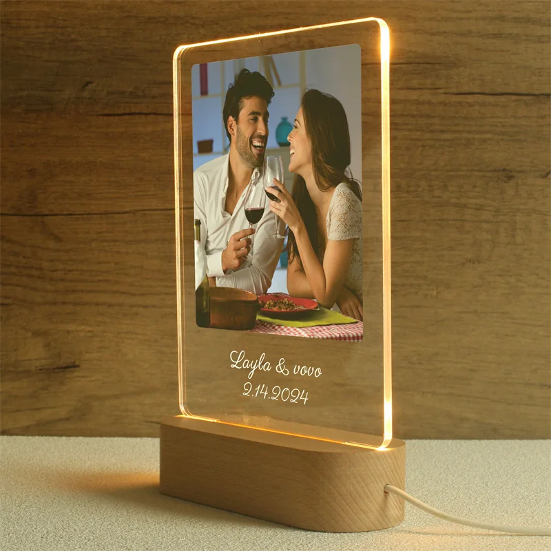 Personalized Acrylic Photo Lamp,Custom Photo LED Night Light,Photo Frame,Gift for Couple,Anniversary Gift,Art Decoration