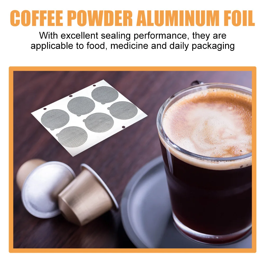 

120Pcs Coffee Pod Seal Lids Aluminum Foil Capsule Cup Stickers Excellent Sealing Performance for Espresso Powder