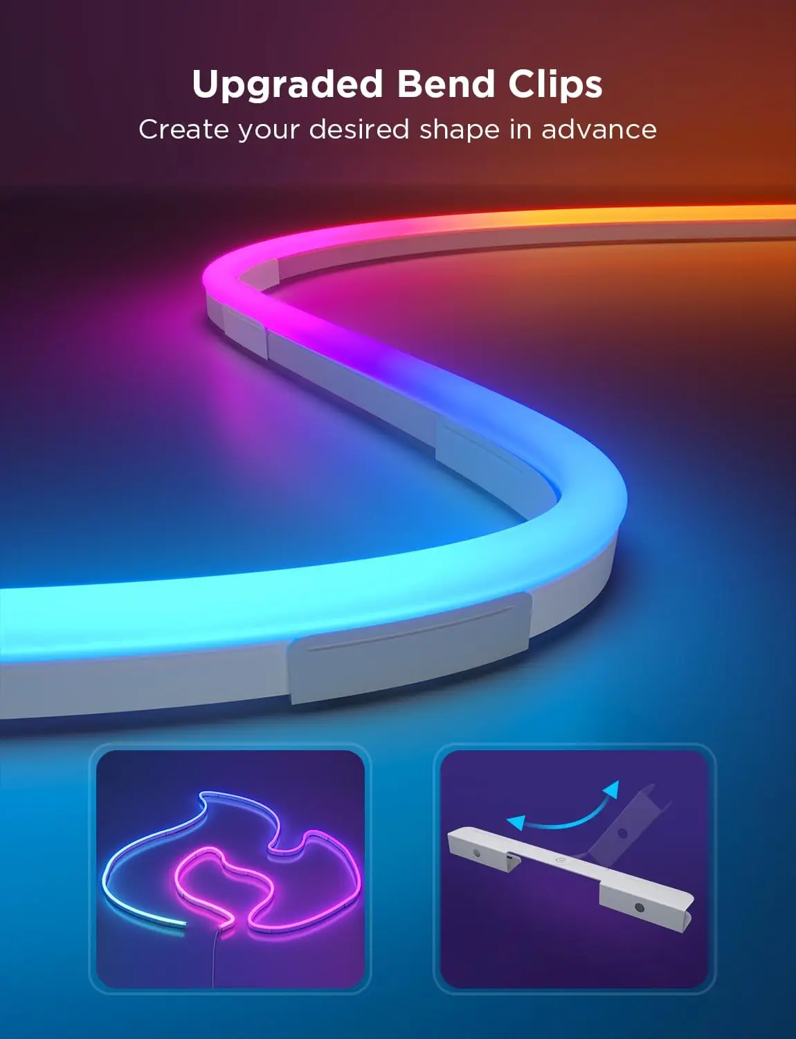Smart Neon Rope Lights with RGBIC Effects, Works with Alexa & Google Assistant, 32.8ft for Home Decor