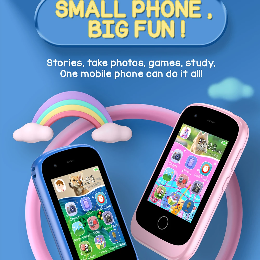 Kids Smart Phone Christmas Birthday Gifts for Boys Girls Toddler Learning Play Toy Cell Phone with Camera, Game, Music Player