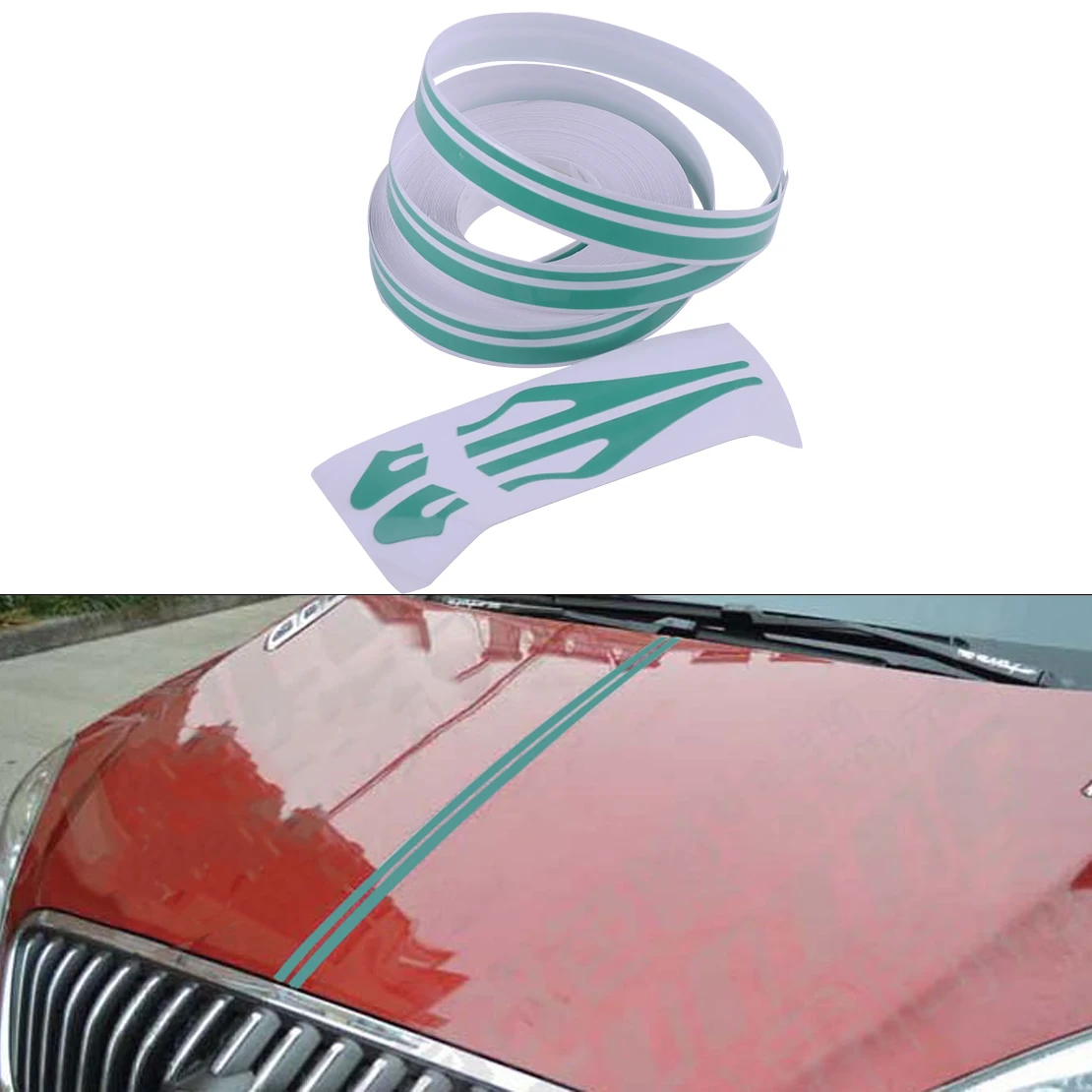 CITALL 12mm x 980cm Car Body Striping Sticker Double Line Tape Vinyl Decal Pinstripe Streamline Gold/Silver/Blue/Green/Red/White