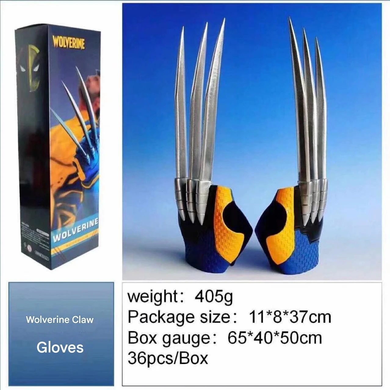 Deadpool 3-Wolverine-Klauenhandschuhe, tragbar, lustiges Spiel, Cosplay, Requisite, Modell, Ornament, Figur, Spielzeug