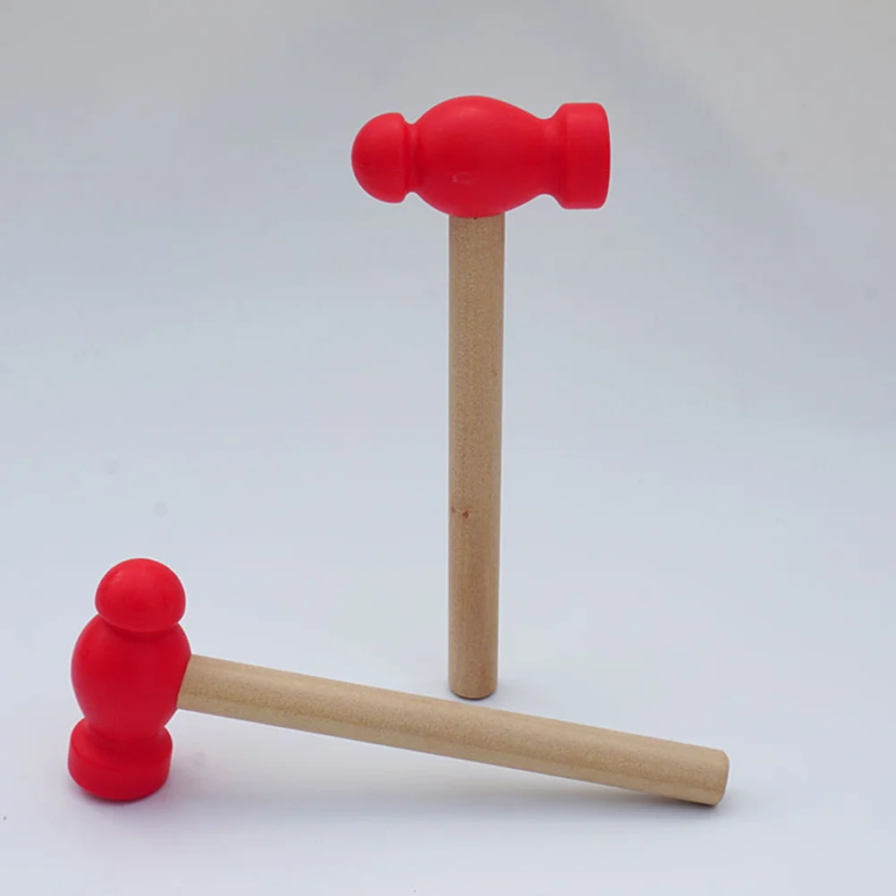 Martillo de madera para bebé, accesorios para Babydoll de juguete para niños pequeños, juguetes de habilidades motoras finas, Mini martillos de utilería para niños, 2 uds.