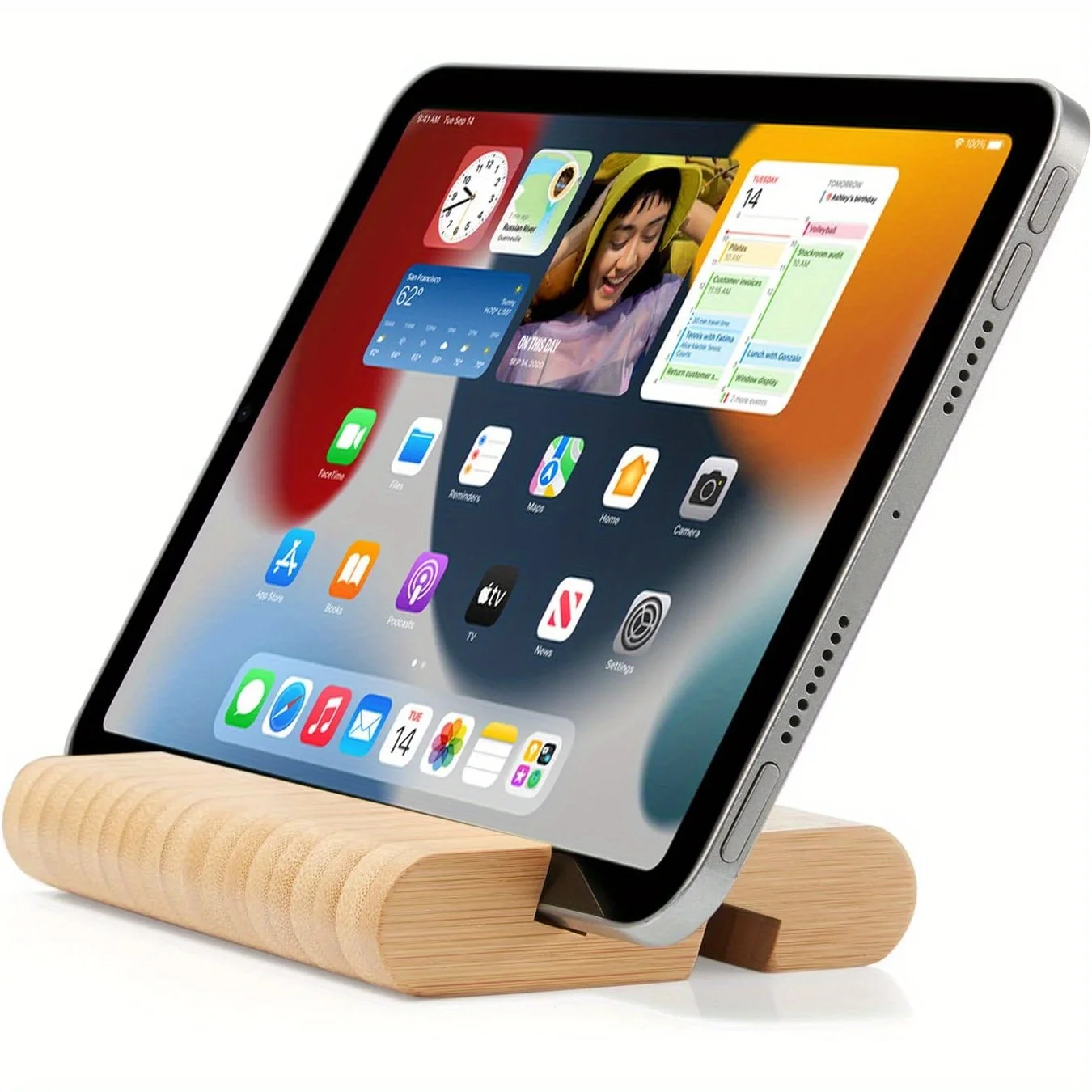 1PC Cell Phone Holder Wooden Cell Phone Holder Wooden Base Cell Phone Tablet Desktop Lazy Bracket For iPhone iPad Laptop Samsung