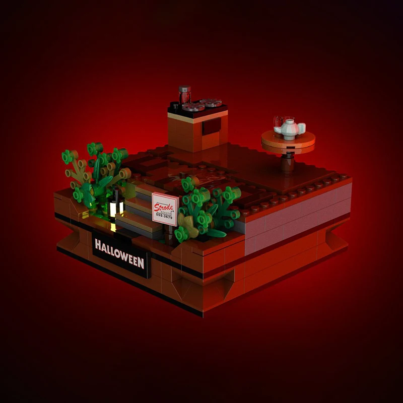 스트리트 뷰 모델 Moc 빌딩 블록 모듈 형 할로윈 하우스 모델 기술 벽돌 DIY 조립 빌드 장난감 휴일 선물