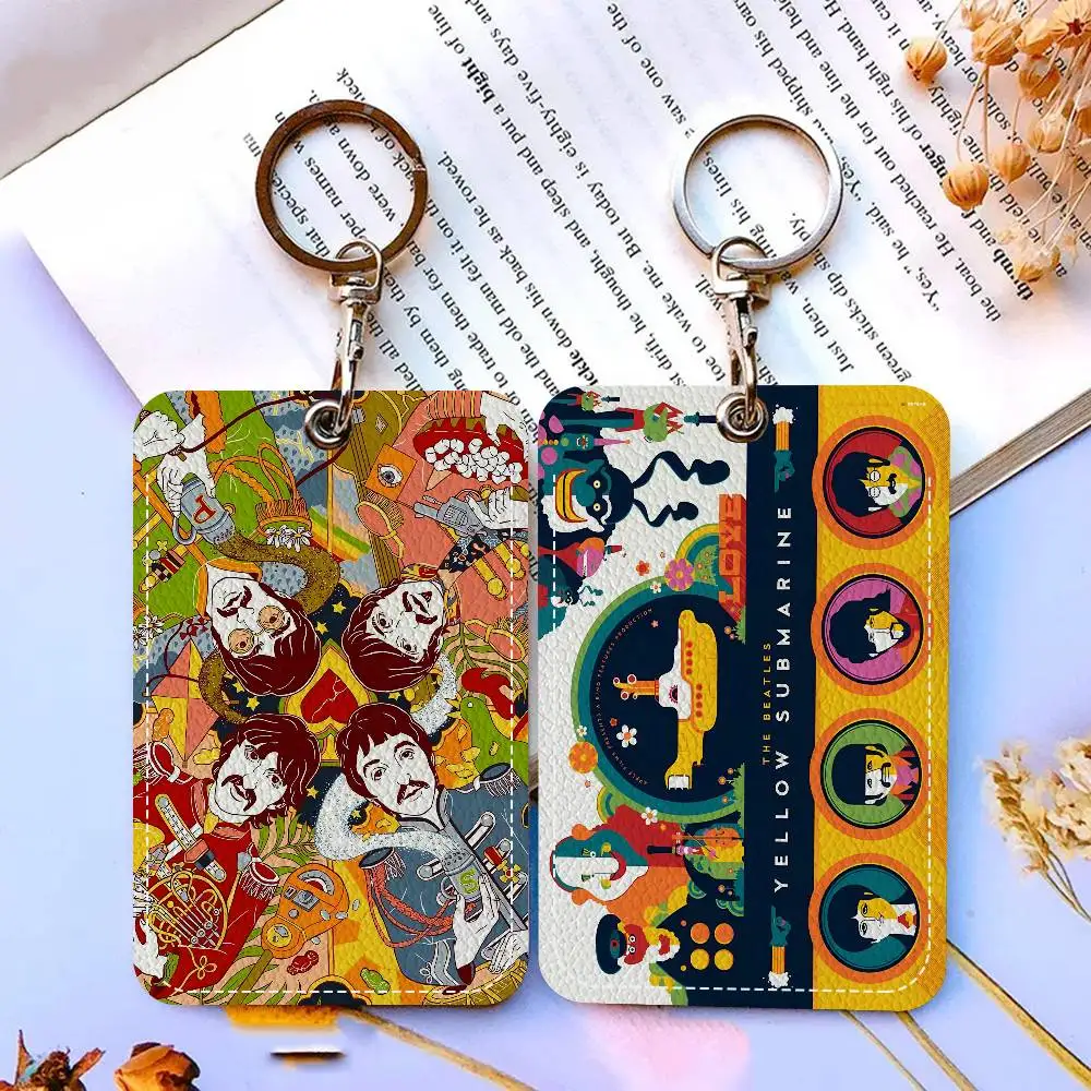 Porta Tarjetas de la Banda B-Beatles, Fundas Protectoras para Tarjetas de Identificación Estudiantil, Porta Tarjetas de Acceso al Campus, Llavero Antipérdida
