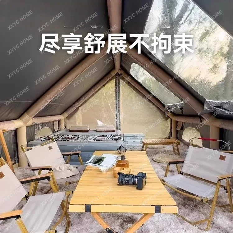 

LInflatable tent outdoor camping overnight rain and sun protection thickened new camping equipment full set