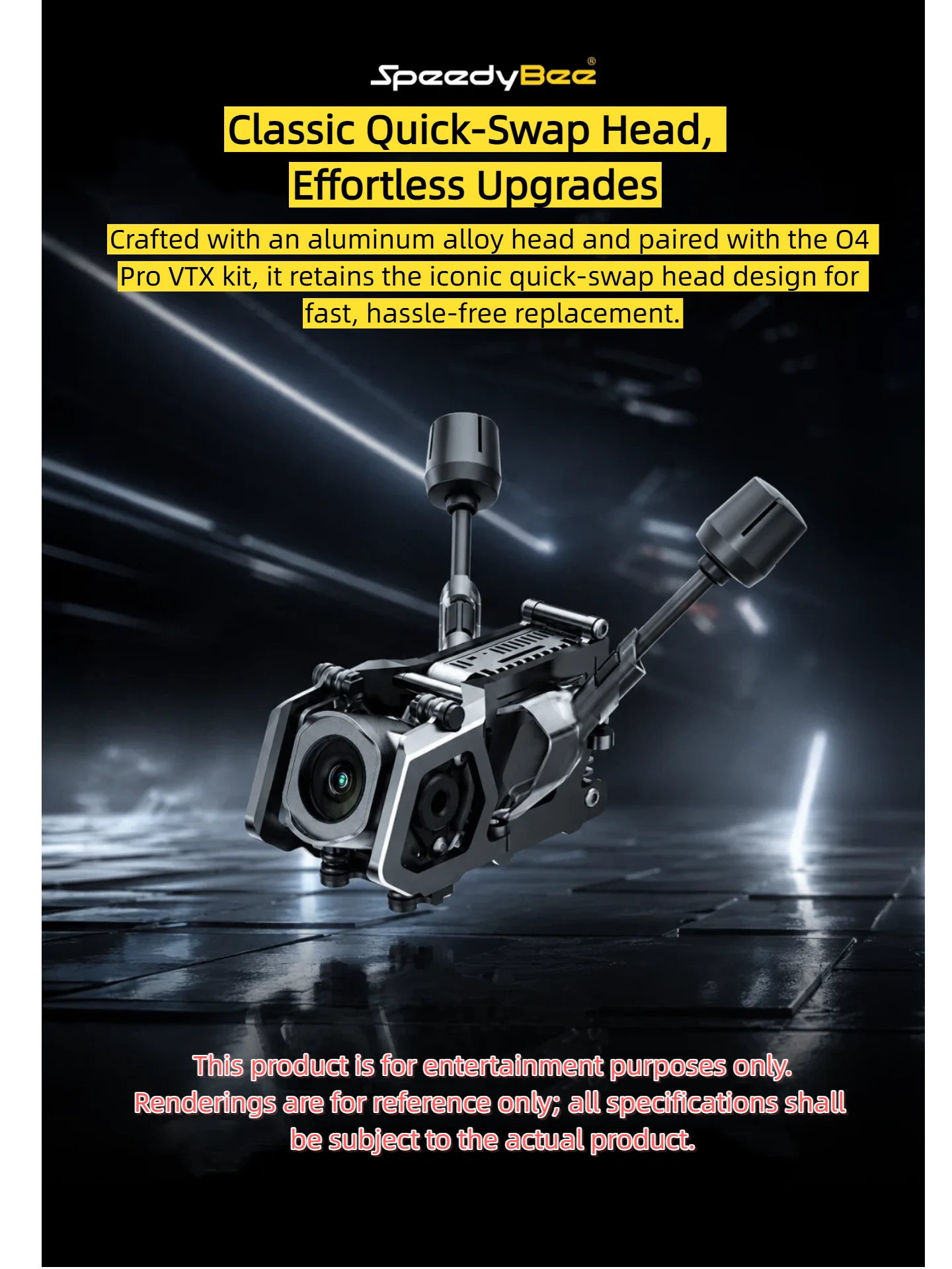 Głowica SpeedyBee ze stopu aluminium do Bee25, Master 3X i Master5 V3 z modułem O4 Pro Air Unit do urządzeń do nagrywania filmów FPV, części do samodzielnego montażu. — zdjęcie produktu 5