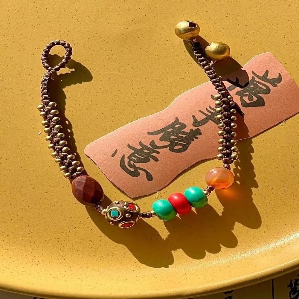 Tibetan Ancient Method Woven Braided Bracelet Bohemian Coco Exotic Bell Women Bracelet Nepal Hand Rope Bracelet Women Jewelry