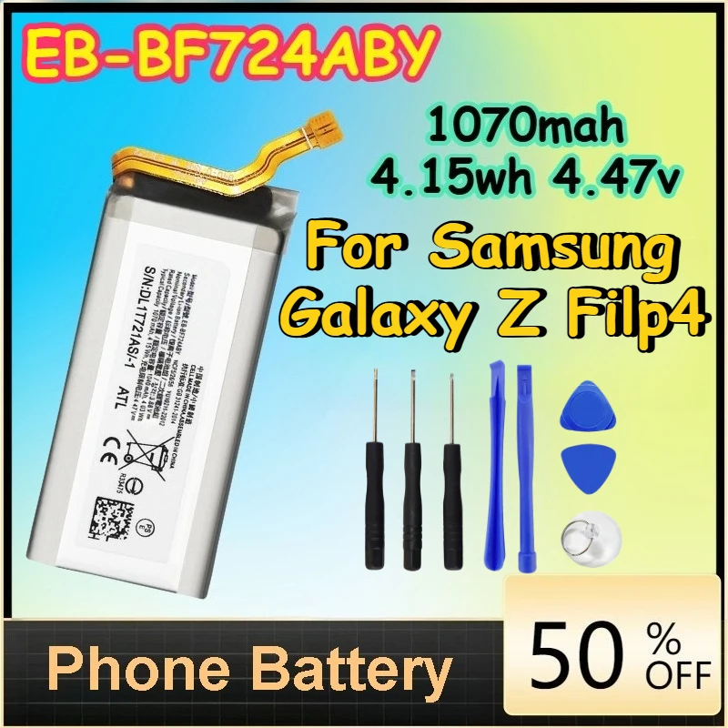 

EB-BF724ABY 1070mah 4.15wh 4.47v Battery for Samsung Galaxy Z Filp4 Replacement Batteries+Free Tools