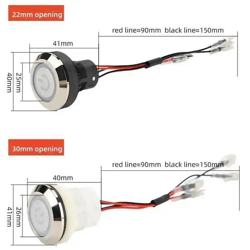 22 مللي متر/30 مللي متر مقاوم للماء الذاتي قفل مفتاح بـزر دفع معدني موقد التجاري عالية الحرارة الإشعال إمدادات الطاقة
