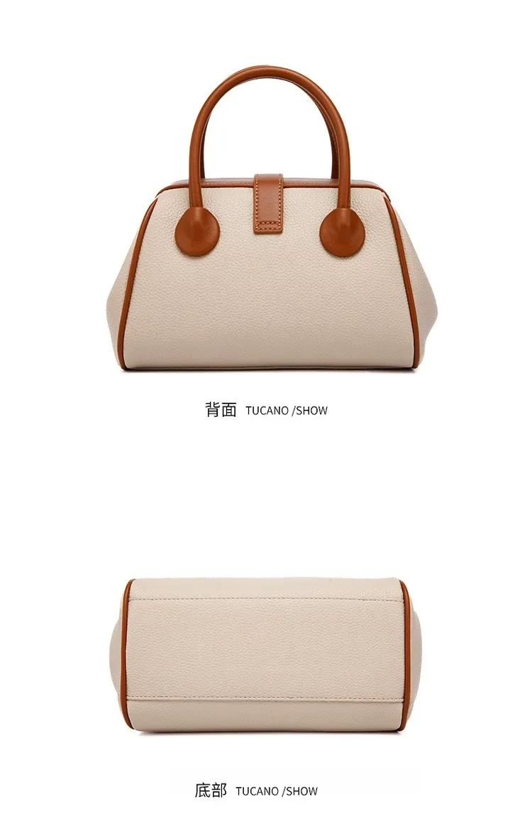 Leather women\'s bag fashion bag high-end retro style niche shoulder bag fashion diagonal bag large bag capacity handbag bag