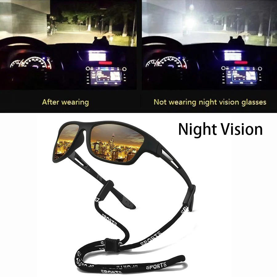 Tarnmuster-Mode-Sonnenbrille für Autofahren, Angeln, Radfahren, Sport, Herren und Damen, Laufen, Bergsteigen, Sport-Sonnenbrille mit Kette – Detail 12