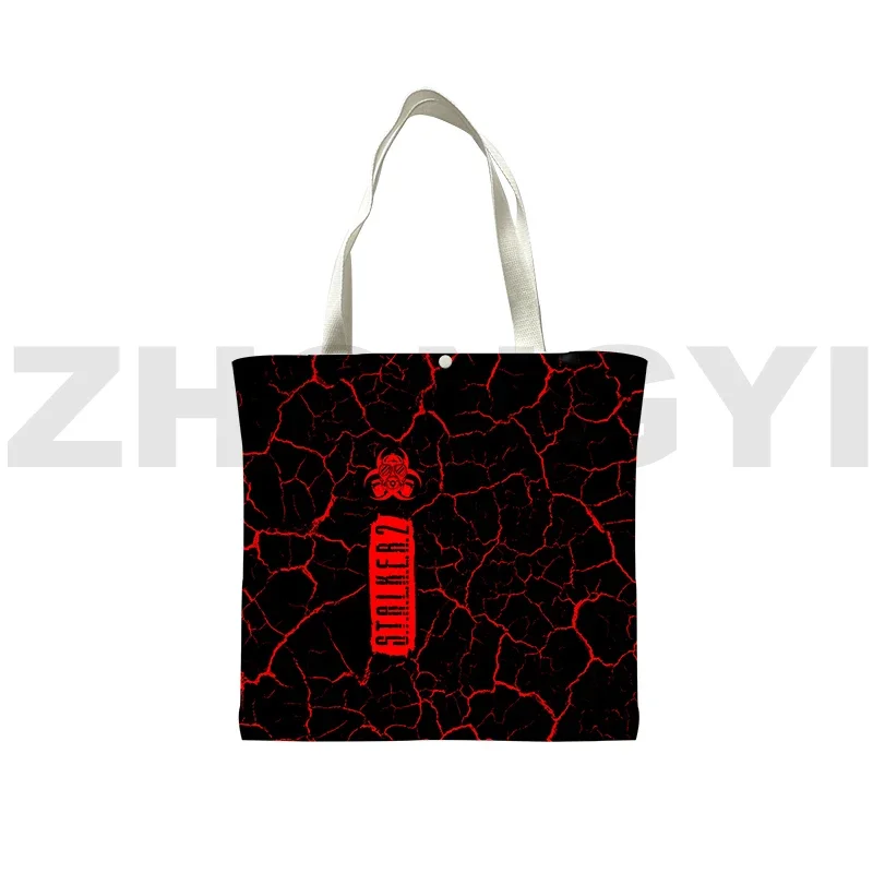 Shooting War Game Stalker 2 Shopper Bag Harajuku S.T.A.L.K.E.R. 2 Heart of Shadow Tote Bag Korean Style 3D Girl Anime Canvas Bag