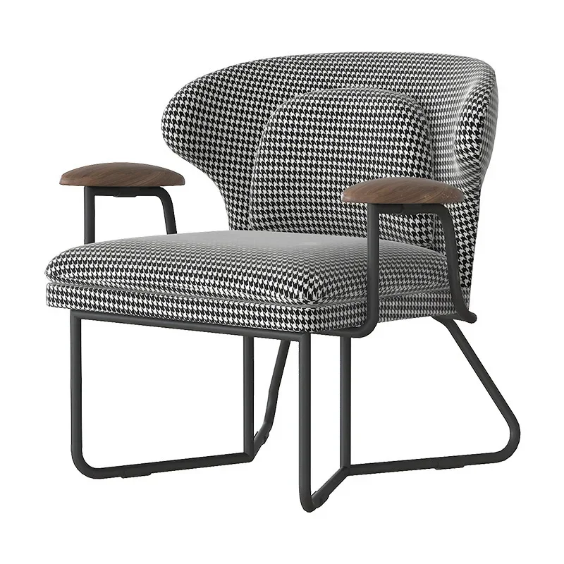 Living room single leisure chair, simple Nordic single sofa, modern light luxury wrought iron tiger chair designer sofa chair