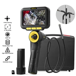 4-Way Articulating Endoscope Joystick 360ยฐ Rotation Camera 5โโIPS Screen 6.2MM TF Card Car Inspection Borescope Battery Optional