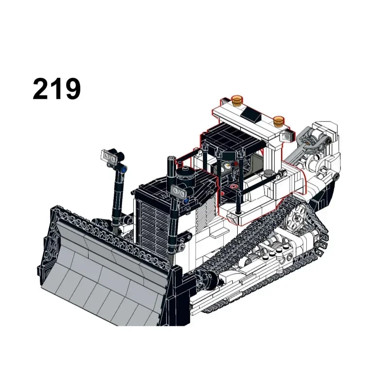 Классический MOC-32226 Маленькая шкала Риса Mine Dozer 936 шт. Дизайн экскаватора DIY Строительные блоки Игрушка Подарок на день рождения Рождественский подарок