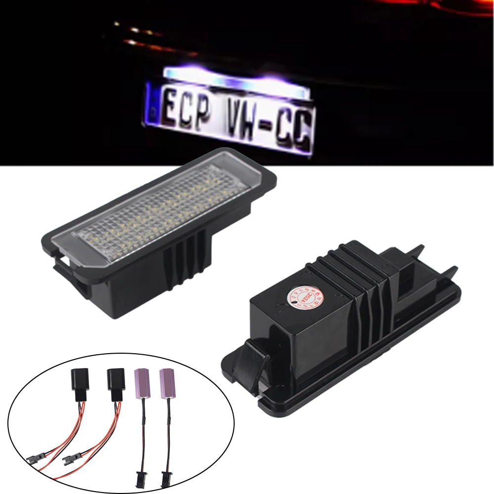 For VW Golf 5 Golf 6 Golf 7 2Pcs Canbus Error Free Car-Styling Led Number License Plate Light Kit 12V 7000K