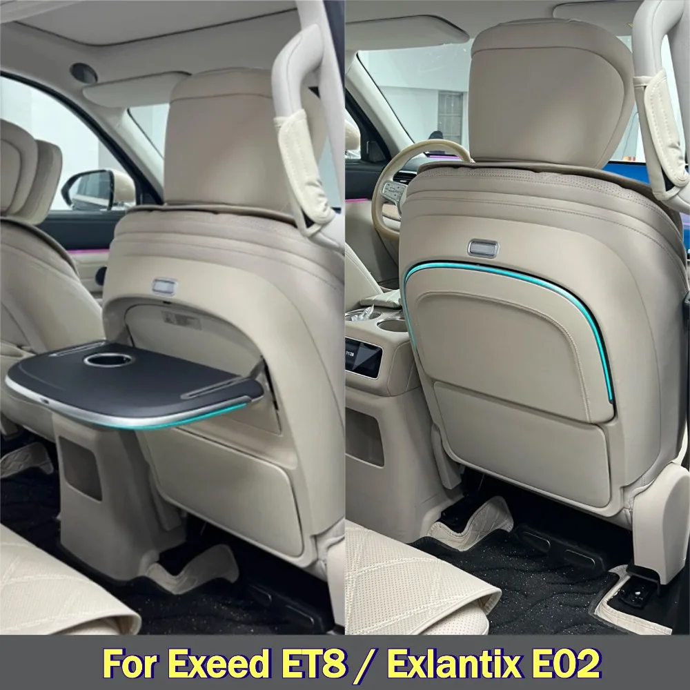 For Exeed ET8 Jaecoo 9 Foldable Electric Small Table Board with Wireless Charging and Ambient Light Car Tray Table Accessories