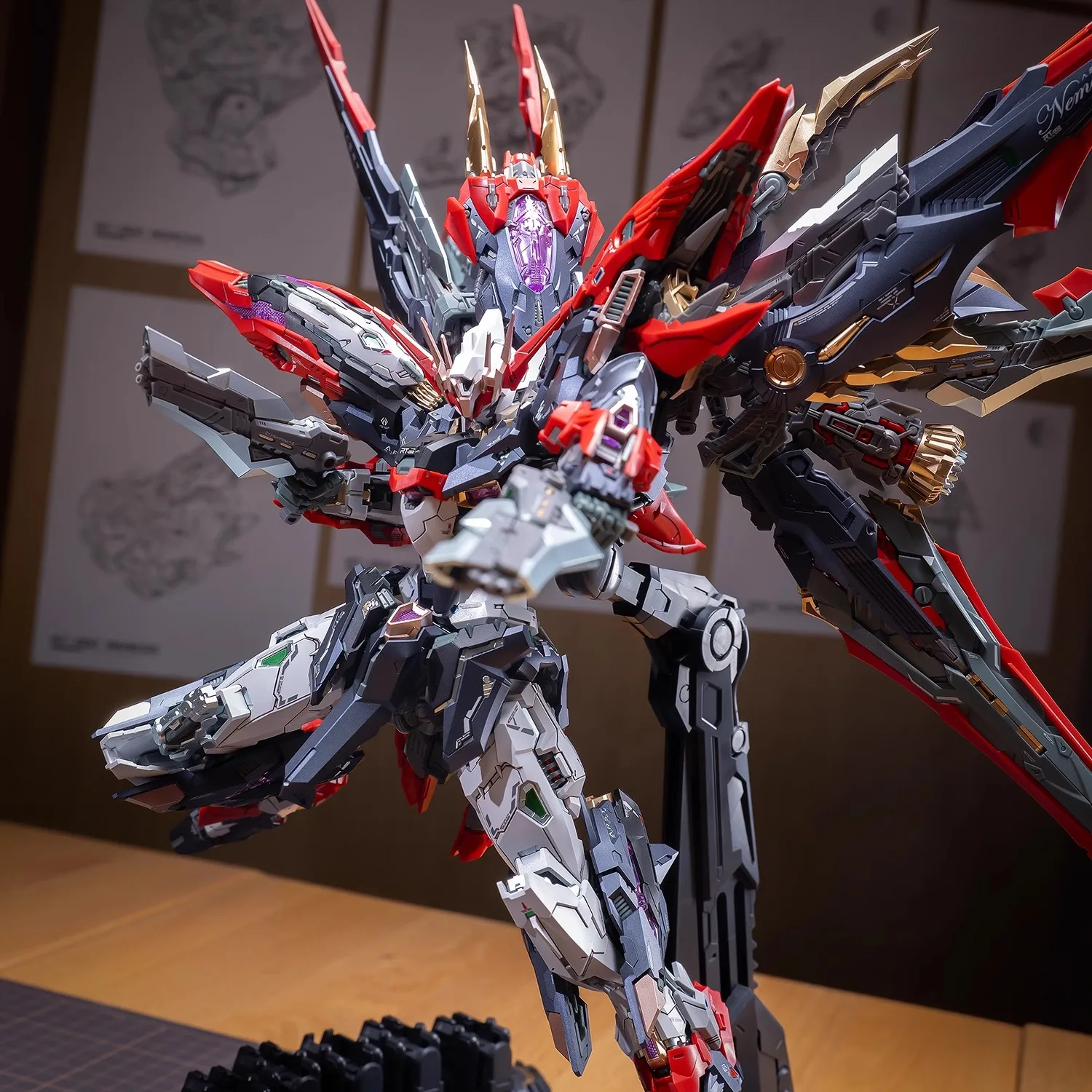 Dimension infinita Rt-002 Nemesis 1/100, modelo de ensamblaje Mech, modelo de figura de acción, juguete para regalo en la era, vengancia estratégica avanzada Titan