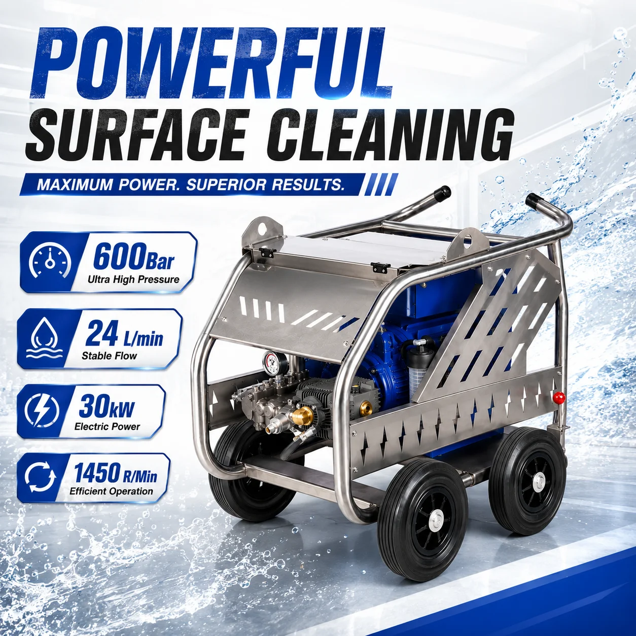 8700PSI 600Bar SS304 380V Elec - Pressure Washer Electric recension och pris