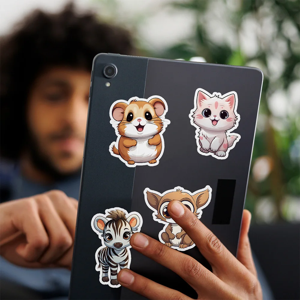 10/30/50/100pcs Cute Cartoon Animals Graffiti Stickers estetica fai da te telefono Laptop Notebook valigia adesivo impermeabile giocattolo per bambini