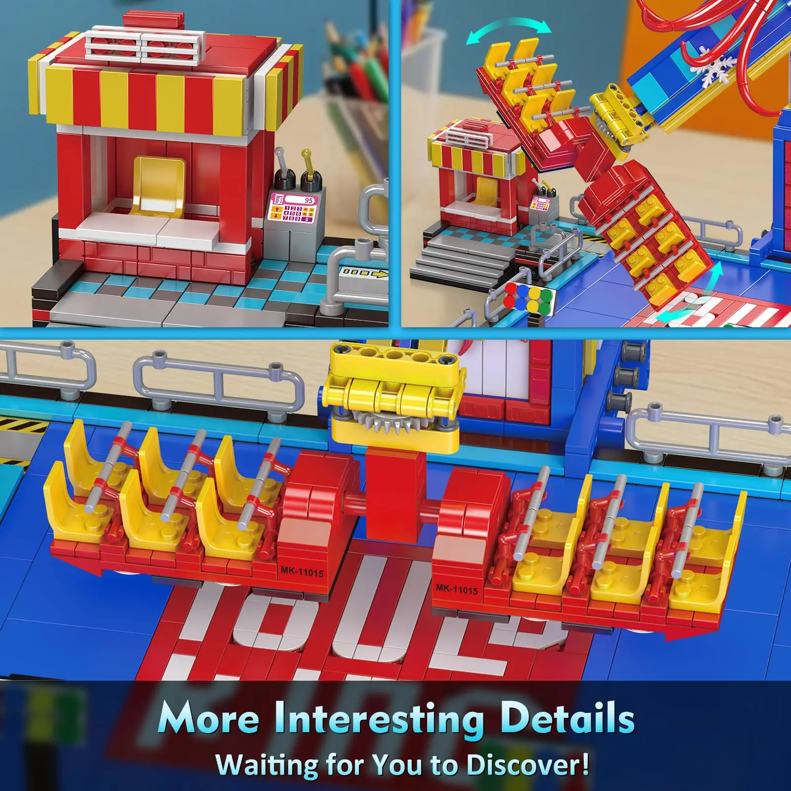 Stampo Re 11015 Parco divertimenti Giocattoli Il Polpo Motorizzato Spin Ride Building Block Montagne russe Mattoni Regalo di Natale per bambini