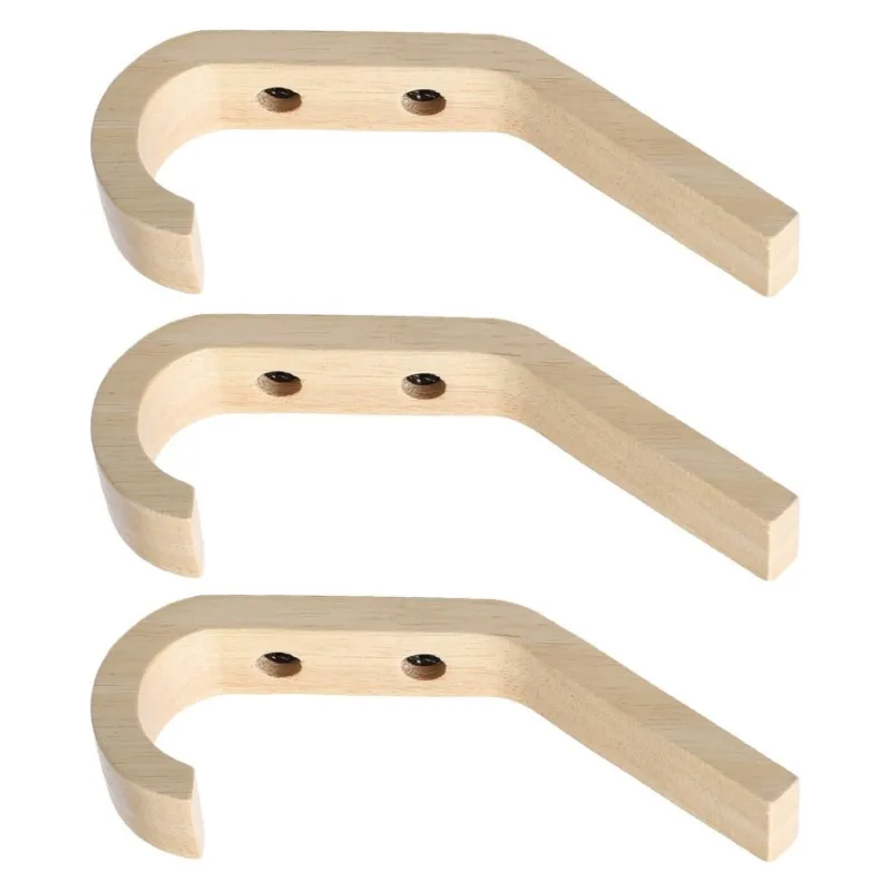 【HAPPY】Solid Wood Wall Hook-4-Pack& Single, Nordic Style-Natural Wood Finish Color Ideal For Hooks For Coats And Hats