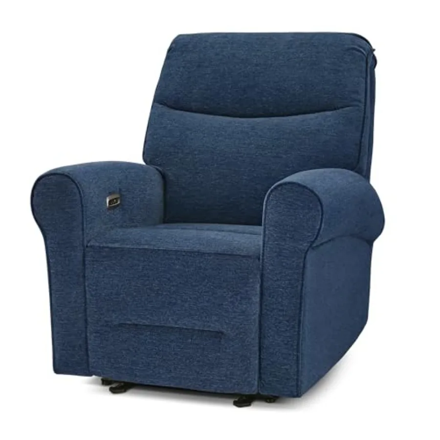 

Compact Wall Hugger Power Recliner Chair for Spaces, Dual USB-A/C Ports, Rolled Arm Recliner for Living Room and RV, Fabric PR5
