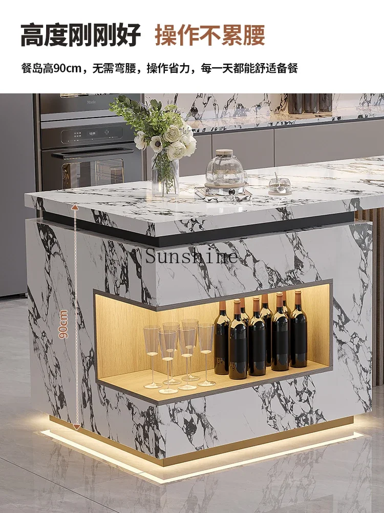 Dining table integrated light luxury open kitchen multi-functional upside down bar