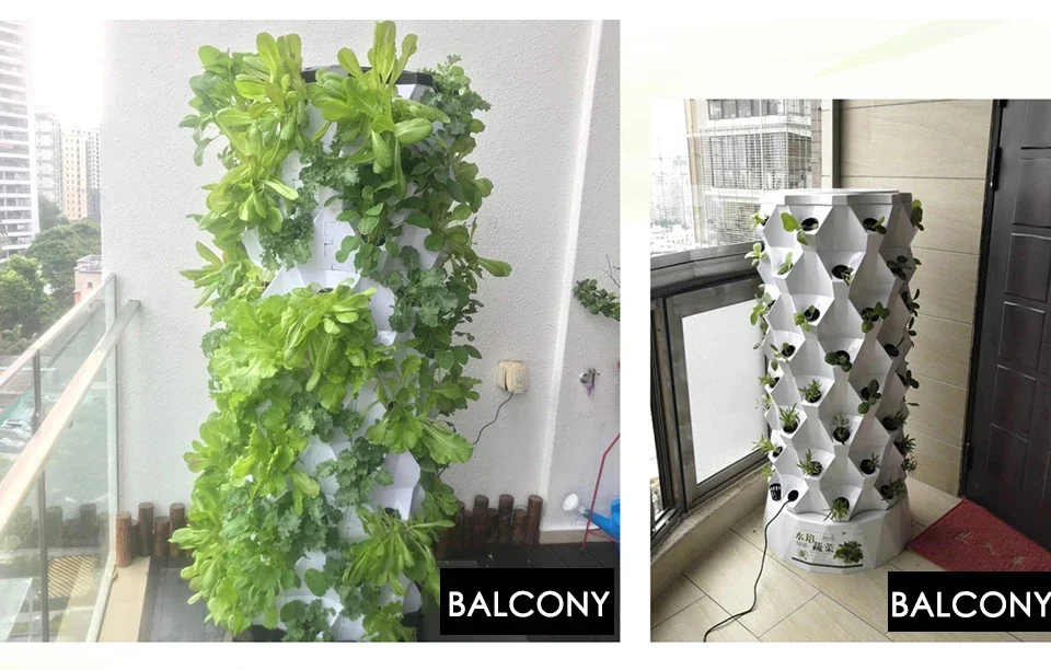 Hydroponics Tower Aquaponics Grow System | Growing Kit for Indoor Outdoor Hydratin