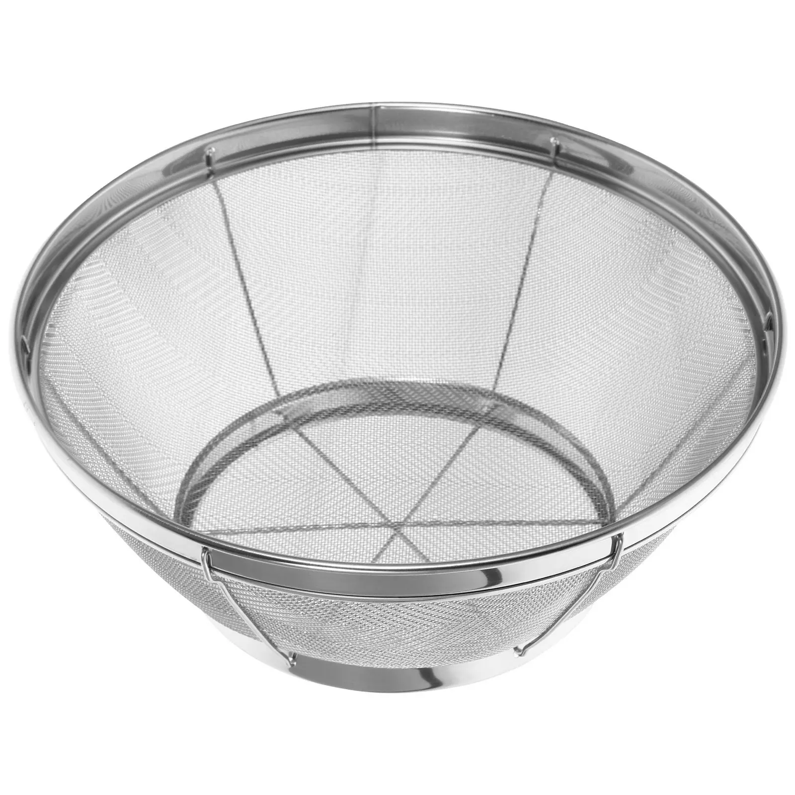 Fine Mesh Colander for Families, Keeping Food Clean, Small Silver Stainless Steel with Wide Handle for Rice and Produce, 1 Pc