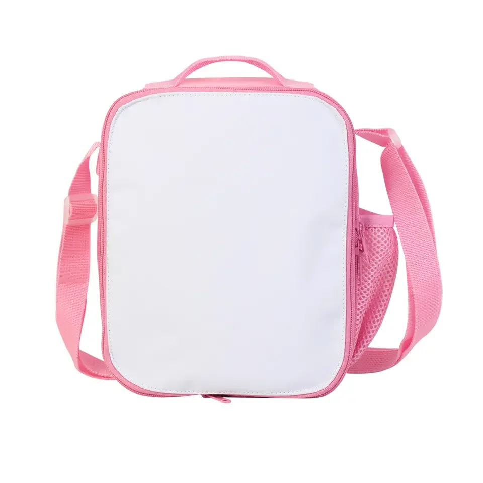 Sublimation Blank Insulate Lunch Bag Shoulder Handbag Keep Warm Student Polyester Portable Outdoor Office Crossbody Bag