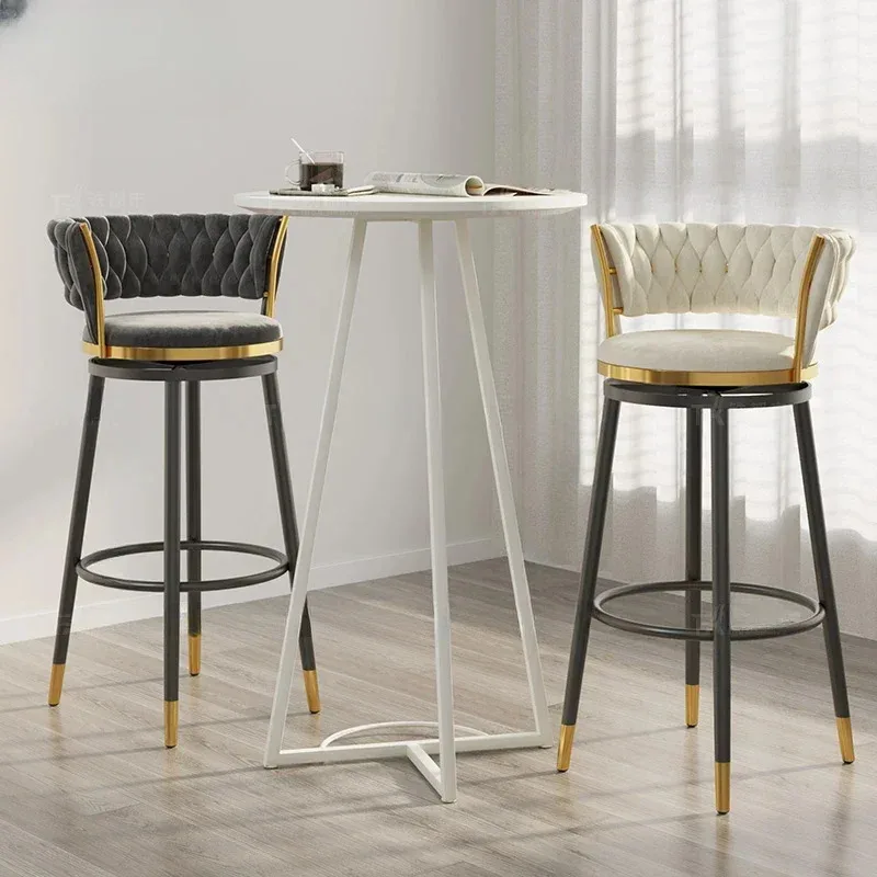 Sillas de Bar modernas, taburete nórdico para sala de estar, sillas de Bar de lujo para exteriores, diseño de cocina, muebles altos de Barkrukken SR50BC