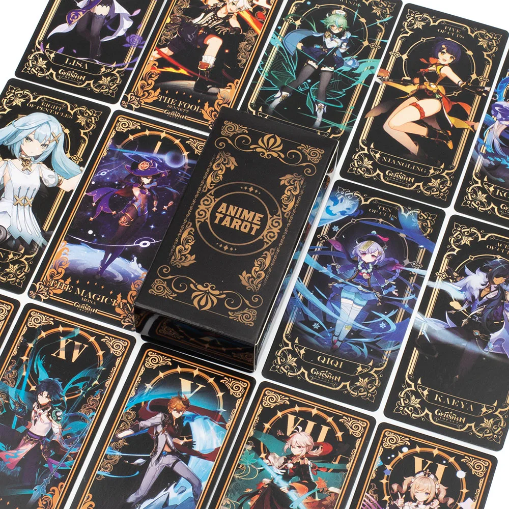 Genshin Impact Tarot Card Divination Toy Yae Miko Kamisato Ayaka Xiao Deck Board Game Cards Collection With Box