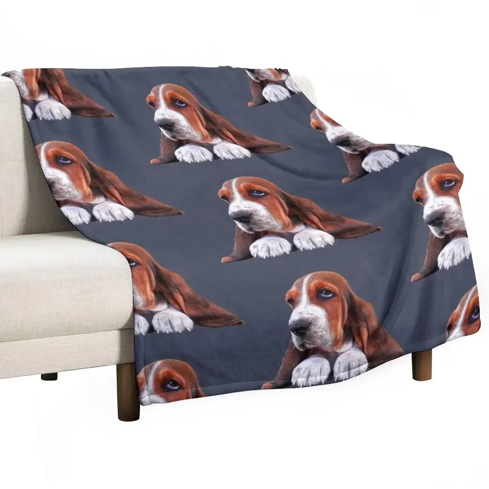 

Basset Hound Puppy Dog Throw Blanket halloween Moving anime Travel Blankets