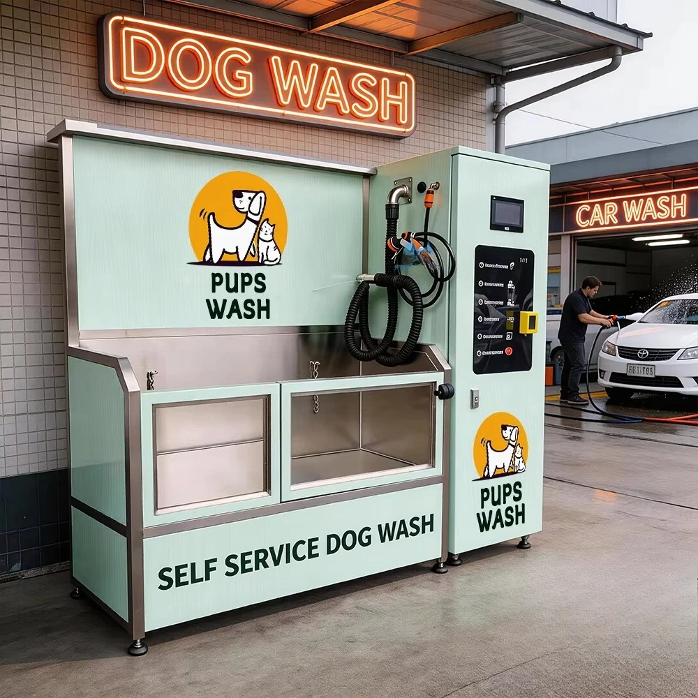 Pet Washing Station 304 Stainless Steel Weatherproof Self Service Dog Bath Machine Support Nayax Card Global Payment
