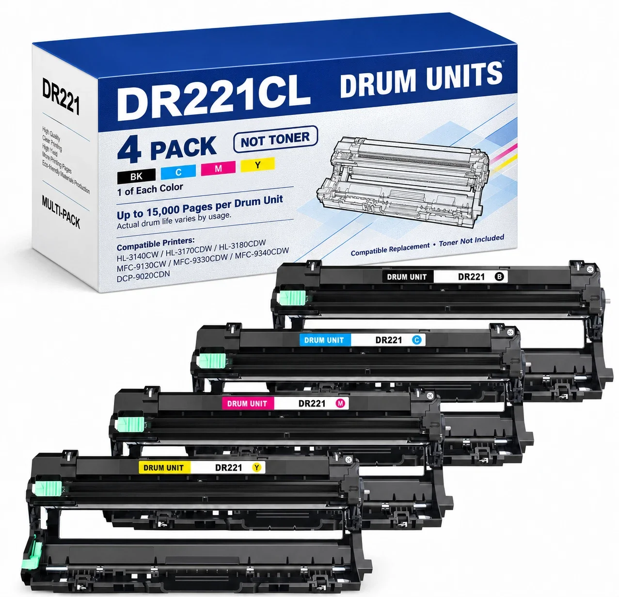 DR221CL Drum Unit High Capacity Compatible for DR221 DCP-9020CDN HL-3140CW