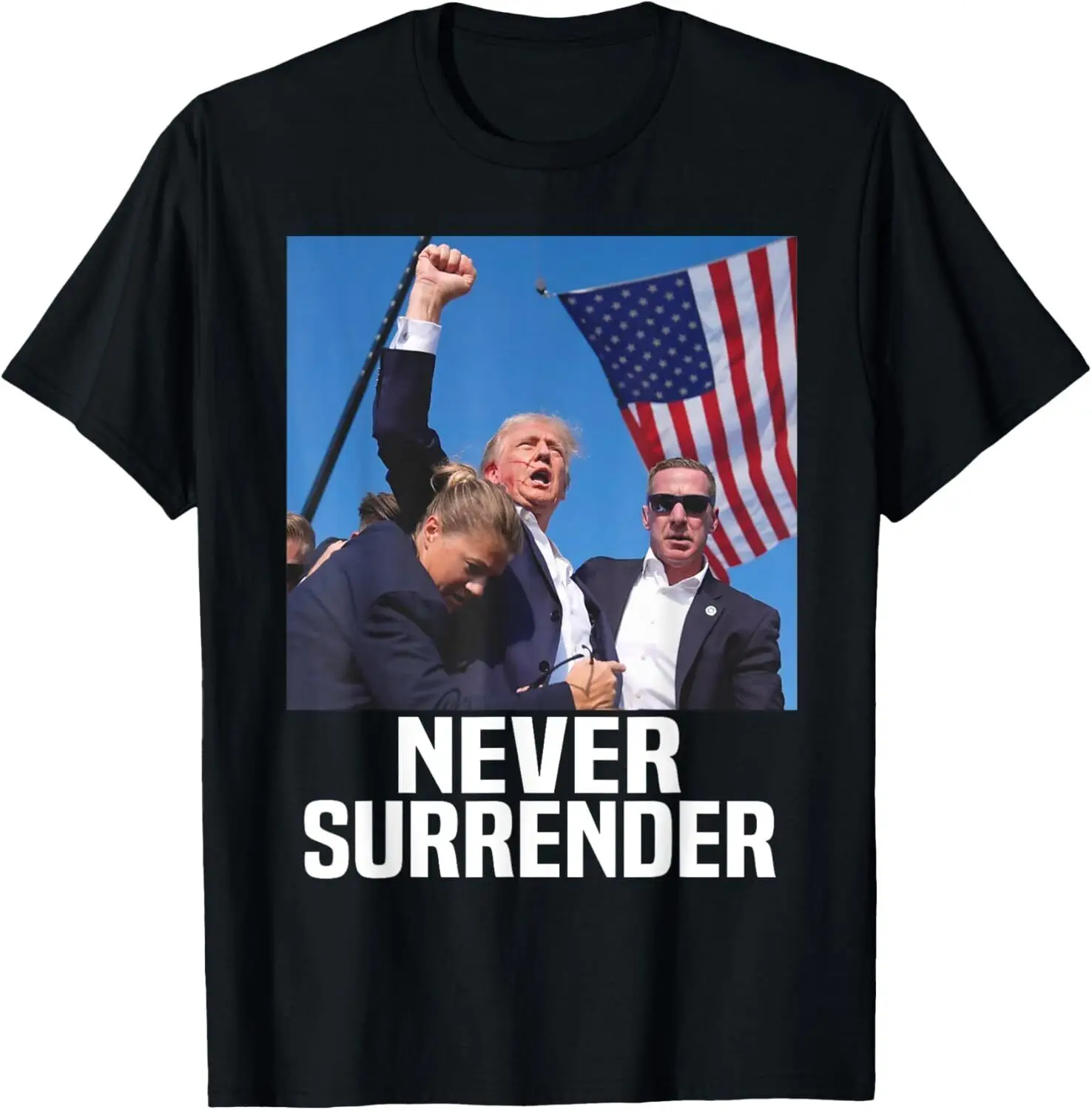 

Donald Trump Shot Never Surrender 2024 T-Shirt