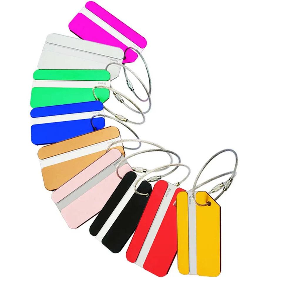 6pcs Aluminium Alloy Travel Accessories Luggage Baggage Suitcase Backpack Bags Address Tags Name Label Holder For Women Men
