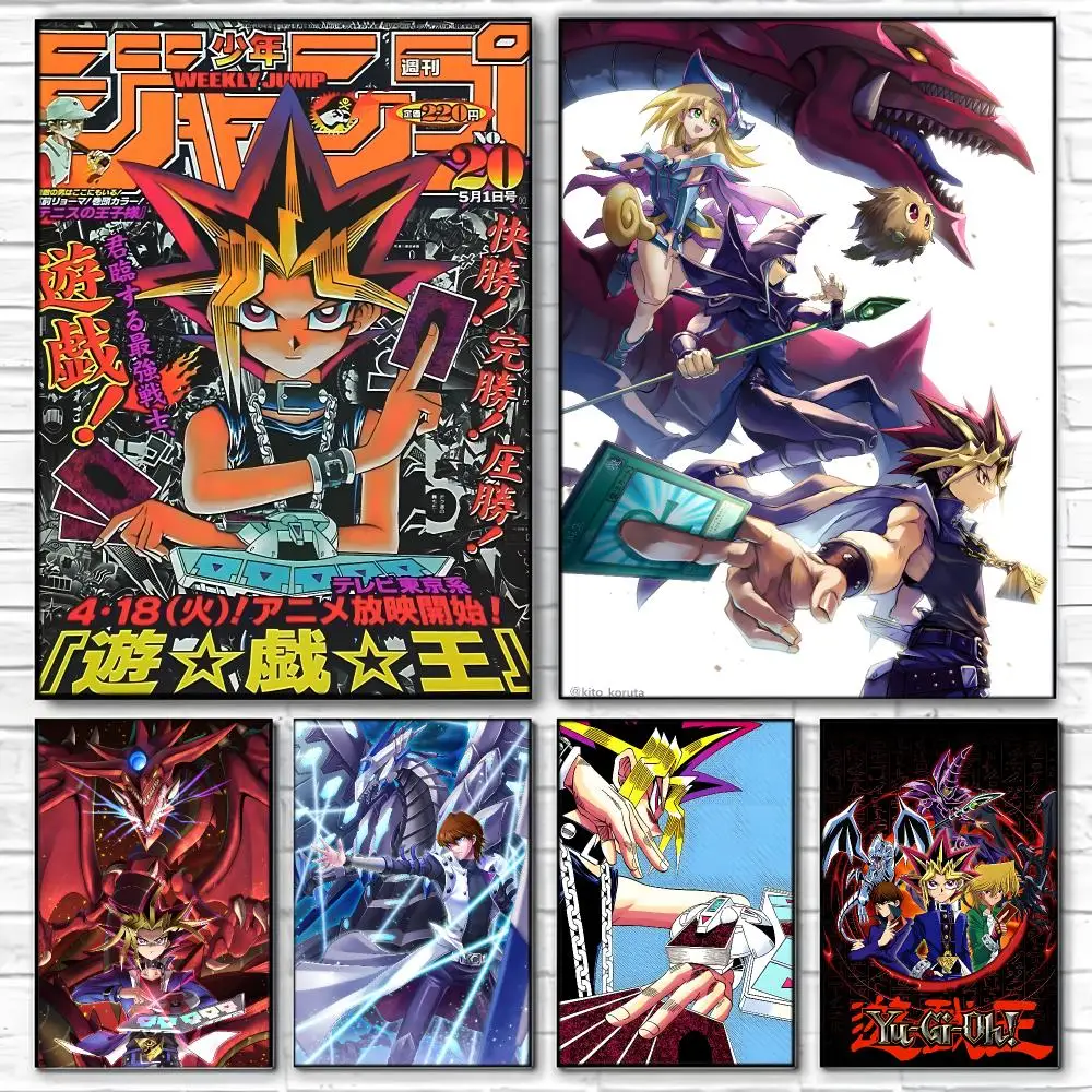 Shonen Anime Y-Yu Gi Oh Poster  Self-adhesive Art Waterproof Paper Sticker Coffee House Bar Room Wall Decor
