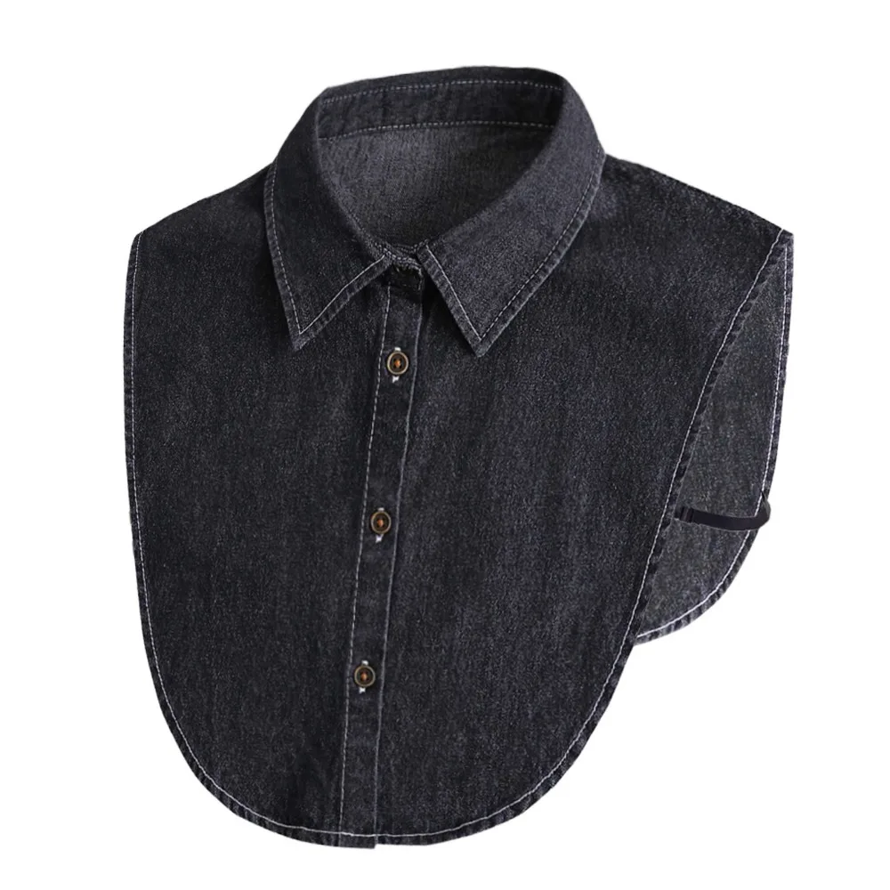 Retro Verstellbare Träger Denim-Kragen im koreanischen Stil, abnehmbarer Rundhalskragen, einfarbig, vielseitiger Hemdkragen für Damen – Detail 9