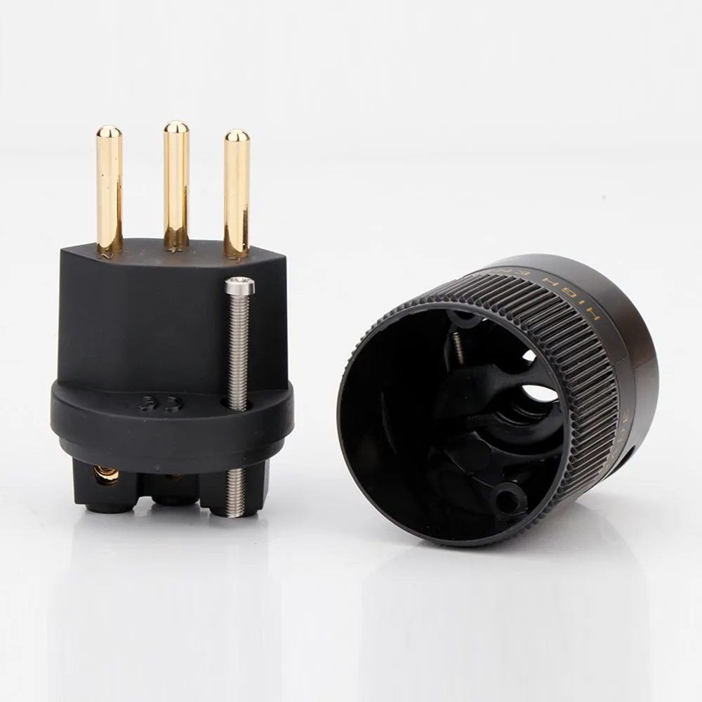 1PC Hot Sale HIFI Swiss standard AC power plug, 10A/250V 15A/125V Audio Grade Power Connector HIFI Swiss Plug