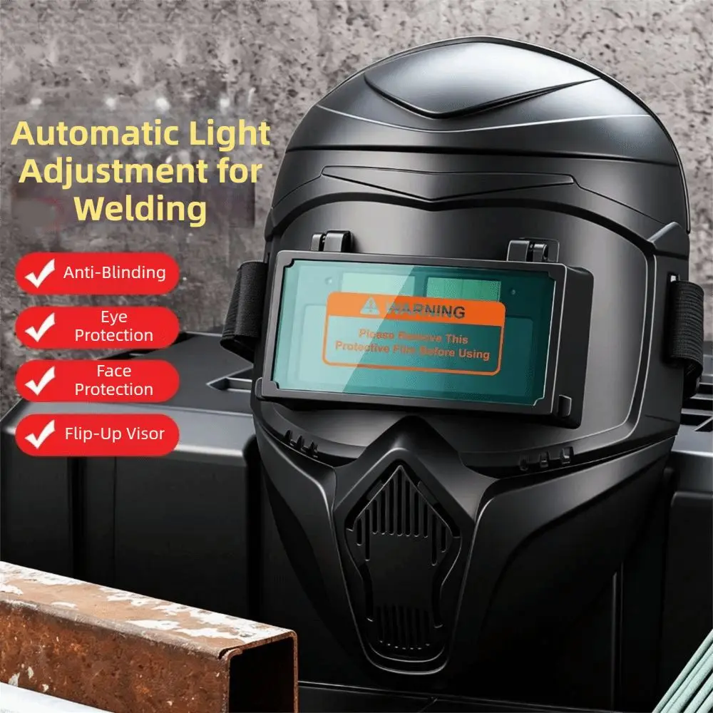 Auto-Darkening Welding Helmet Flip-Up Design Large Viewing Area Welding Mask Face Cover High-Definition Welder Shield