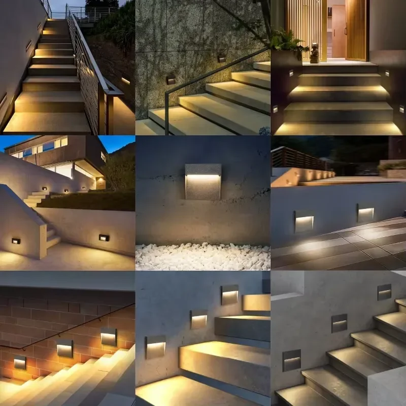 Ultra-thin Outdoor LED Stair Step Light for Aluminum IP65 Waterproof SMD LED Warm White Semi Flush Mount